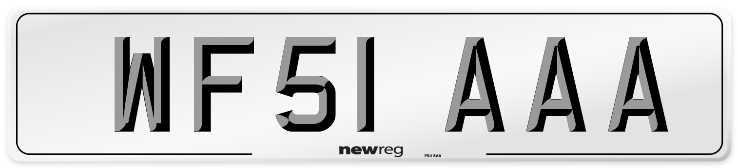 WF51 AAA Number Plate from New Reg
